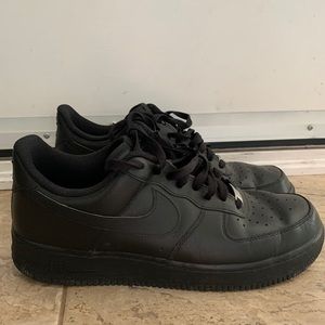 Men’s Black Air Force Ones Size 11